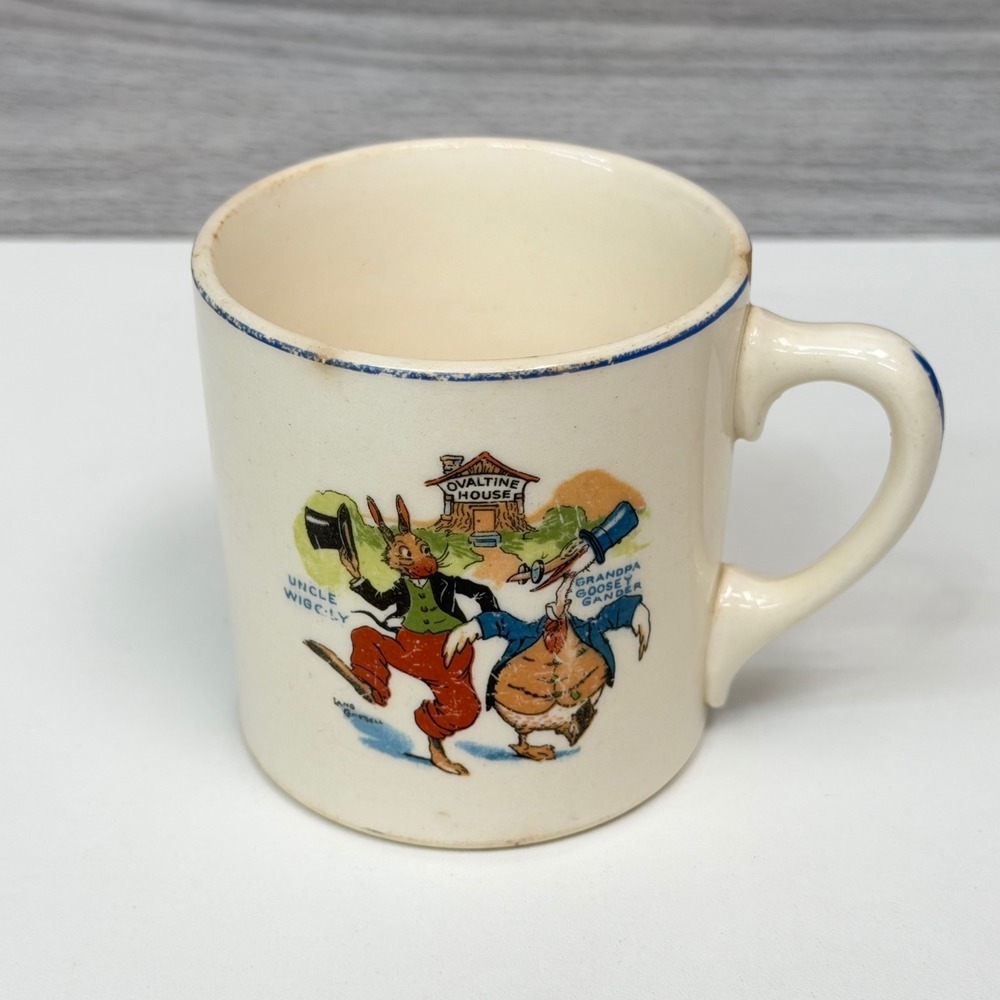 Vintage 1924 Uncle Wiggily Ovaltine Mug Sebring Pottery Co Advertising Ceramic
